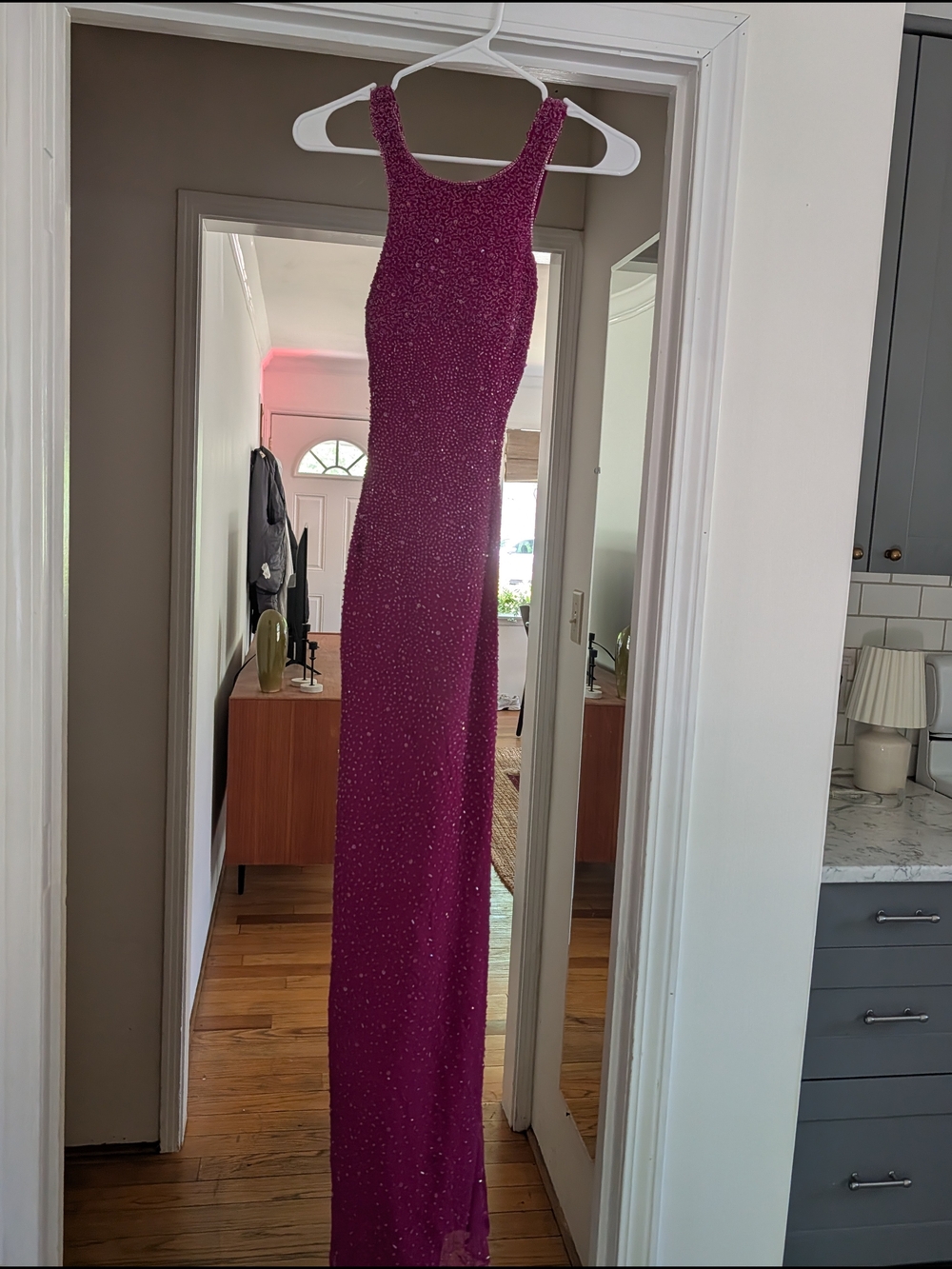 Scala Embellished Magenta Maxi Gown